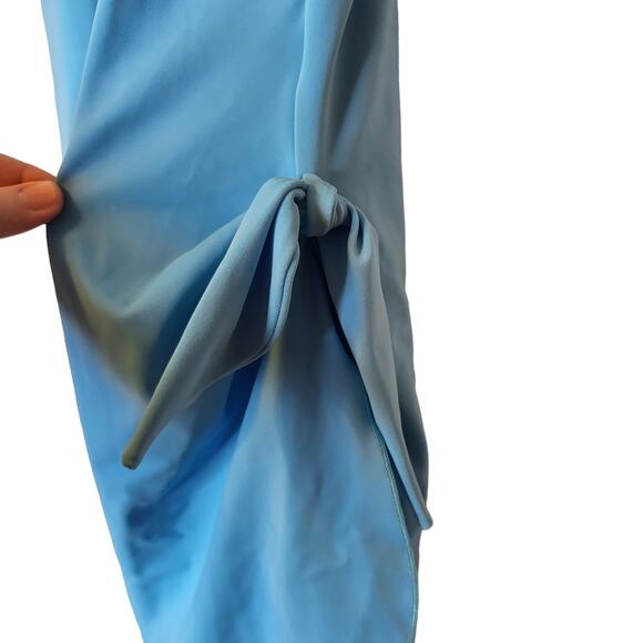 LL Bean Aqua Full Coverage Modest Skirt front tie waist one piece Swim Suit 16 - Picture 6 of 7